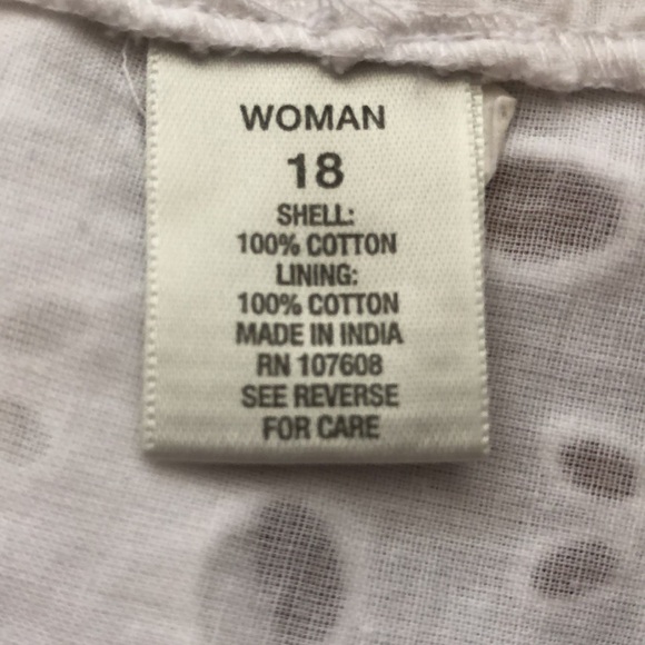 White Eyelet 100% Cotton Bell Sleeve Summer Dress Size 18 Dress Barn - Picture 6 of 8